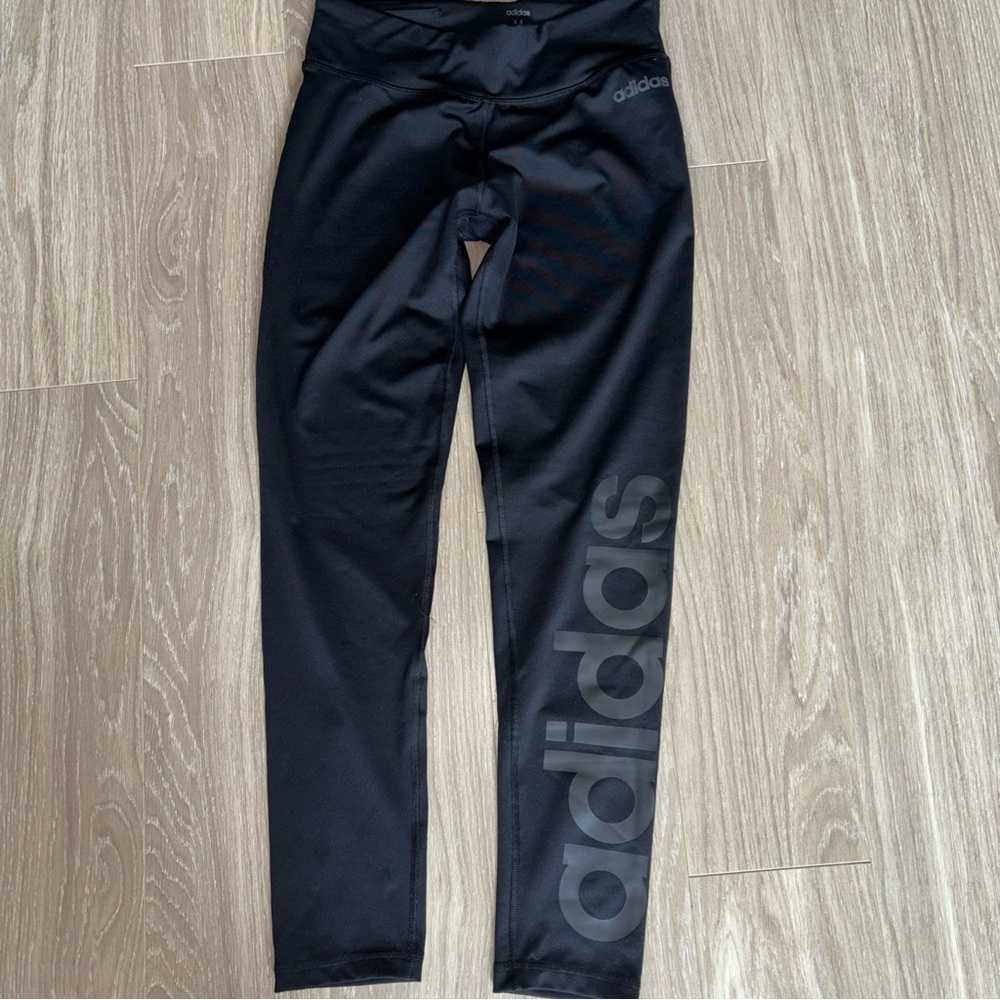 Adidas Black Logo Athletic Leggings